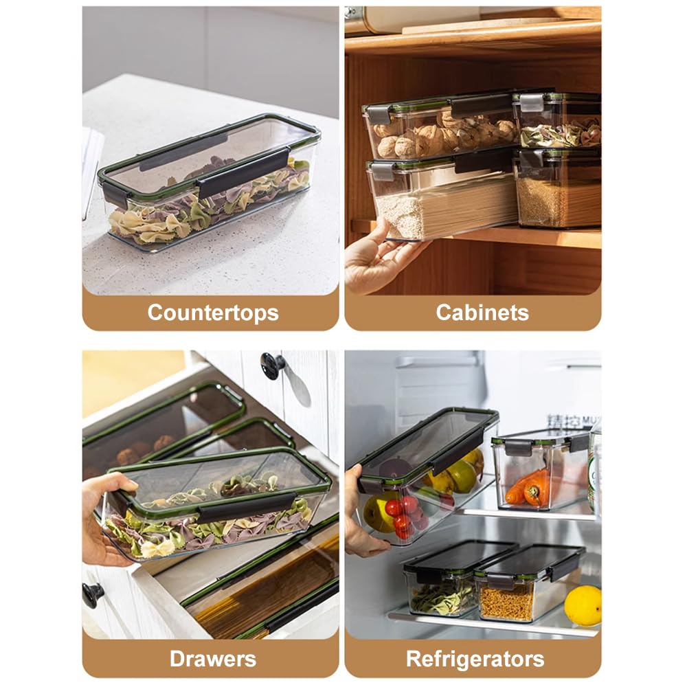 VANDHOME 2-Pack 2.25L Airtight Plastic Pasta Storage Containers with Lids - BPA Free Food Organizer for Spaghetti, Cereal & Pantry Organization | Perfect for Kitchen Storage, Meal Prep & Bulk Food Dispensing