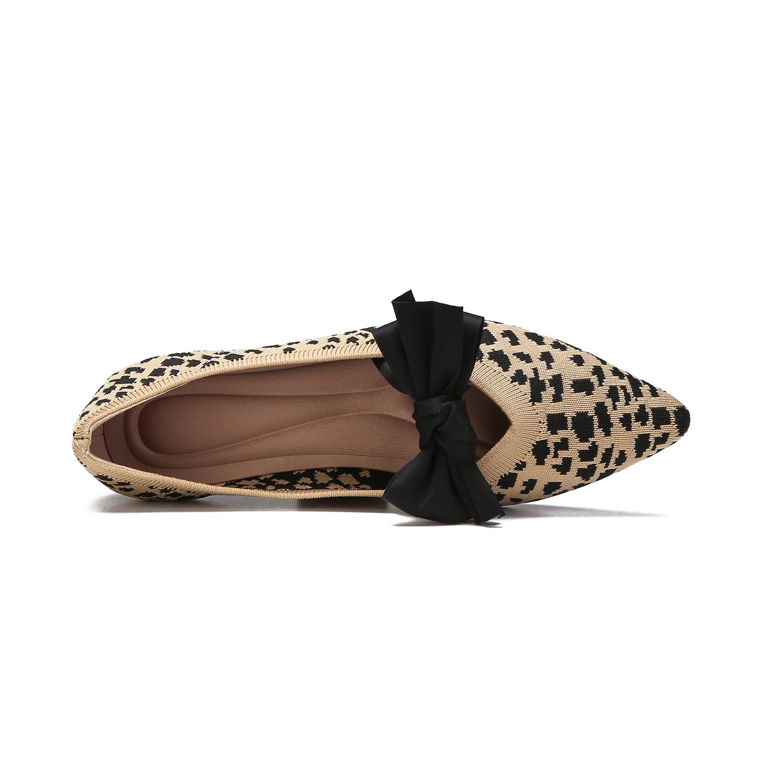 Women's Breathable Mesh Ballet Flats - Comfortable Knit Slip-On Shoes with Bow Detail | Perfect for Work, Travel & Casual Wear