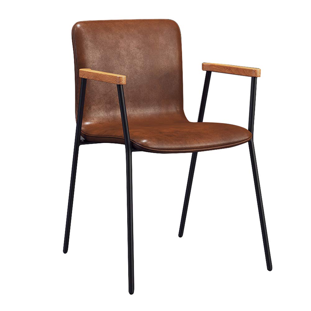 Premium PU Leather Dining Chair - Ergonomic Bar Stool with Metal & Wooden Legs for Home, Restaurant & Fast Food Shop | Comfortable & Durable for Daily Use, Dining & Leisure