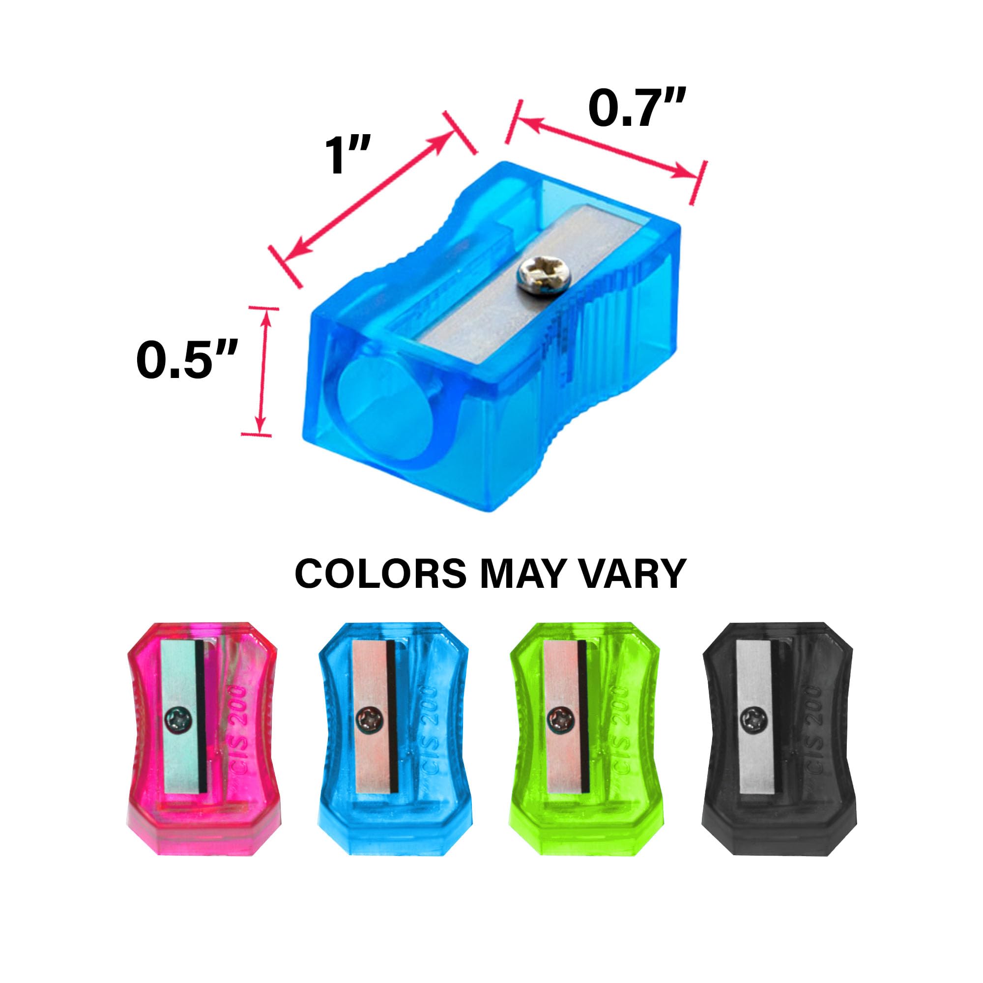 BAZIC Single Hole Pencil Sharpener with Blade - Standard Size for Pencils & Crayons, Square Design School Supplies (Pack of 576) - Perfect for Classrooms, Offices & Art Studios