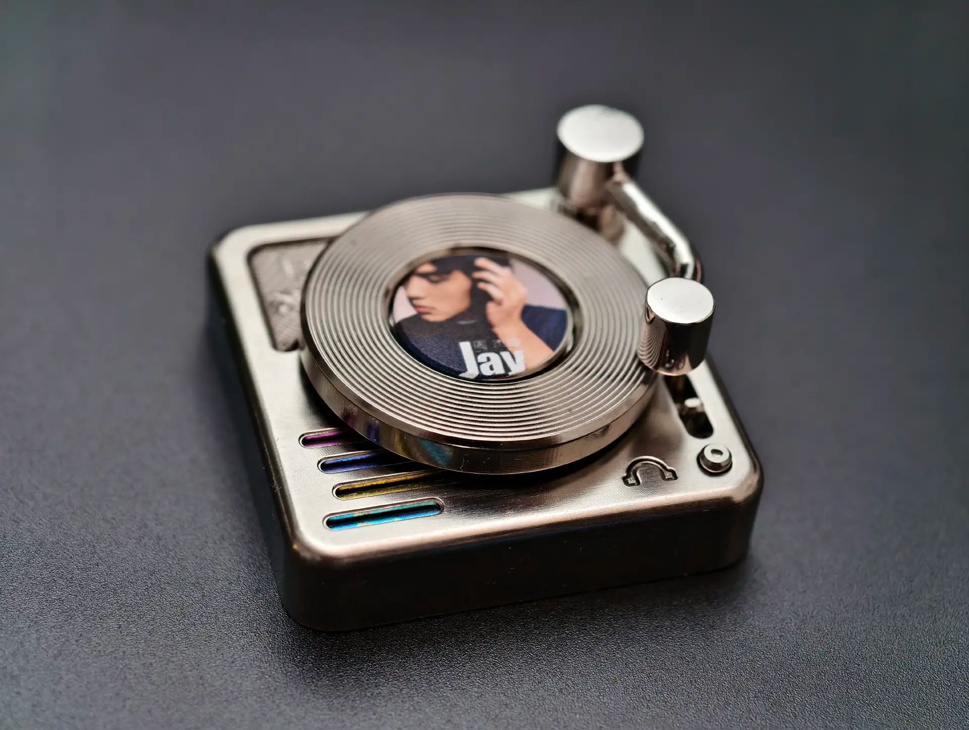 Custom 4U Personalized Titanium Alloy Keycaps for Record Players - Artistic Timascus Decorative Keycaps for Mechanical Keyboards (Perfect for Audiophiles & Keyboard Enthusiasts)