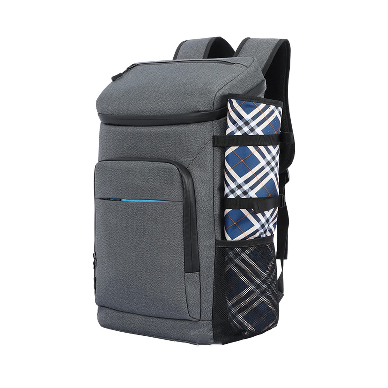 Insulated Cooler Backpack for Picnic, Fishing & Hiking - Waterproof & Leakproof Lunch Bag with Picnic Mat & Bottle Opener - Perfect for Outdoor, Beach & Camping (Black)