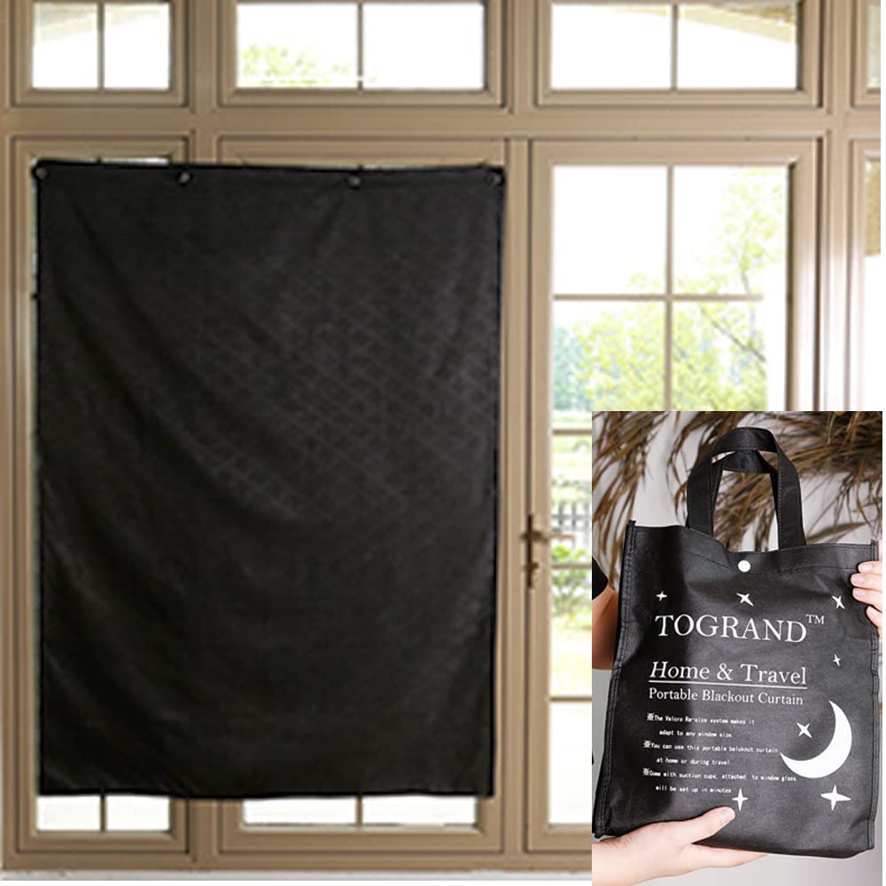 Blackout Curtain Shade for Baby & Kids - Adjustable Portable Window Blinds with Suction Cups (52x72 Inch, Black) | Perfect for Home, Nursery, Travel & Daytime Napping