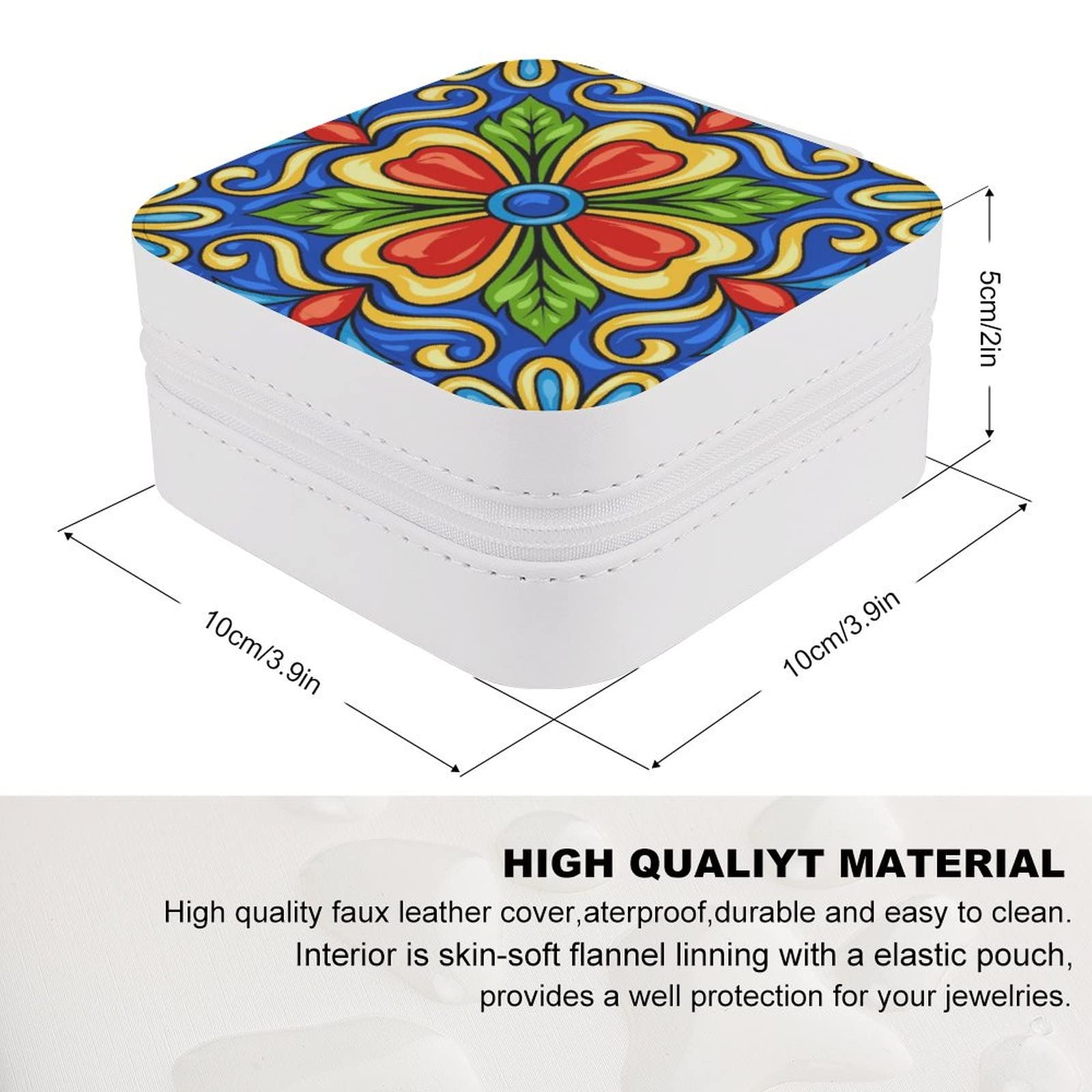 Elegant PU Leather Jewelry Box for Women - Portable Travel Jewelry Organizer with Storage Compartments for Rings, Earrings, Necklaces & Bracelets - Perfect for Home, Travel and Gift Giving