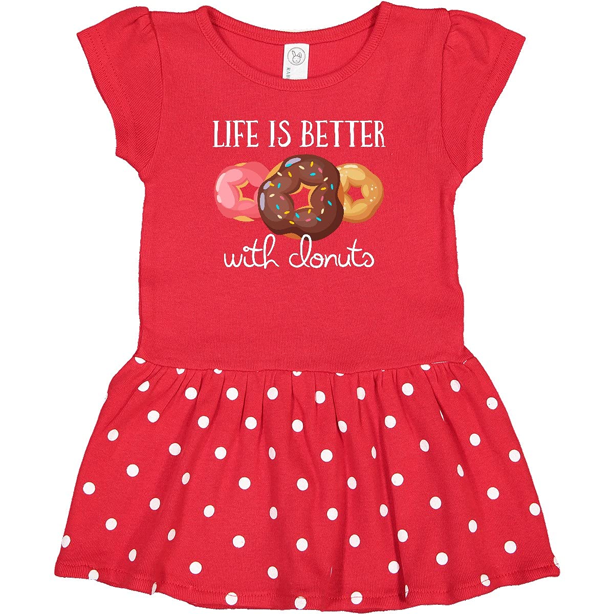 Life is Better with Donuts Baby Girl Dress - Cute Donut Print Infant Outfit for Birthday, Photo Shoots & Special Occasions
