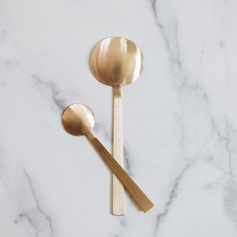 Premium Brass Spoon Set - Elegant & Durable Kitchen Utensils for Cooking, Serving & Dining - Perfect for Home, Restaurant & Gift Giving