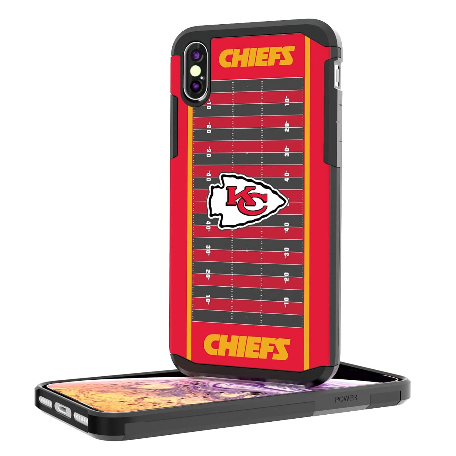 Kansas City Chiefs iPhone Case - Rugged Field Design with Shockproof Protection | Perfect for Football Fans & Game Day Enthusiasts