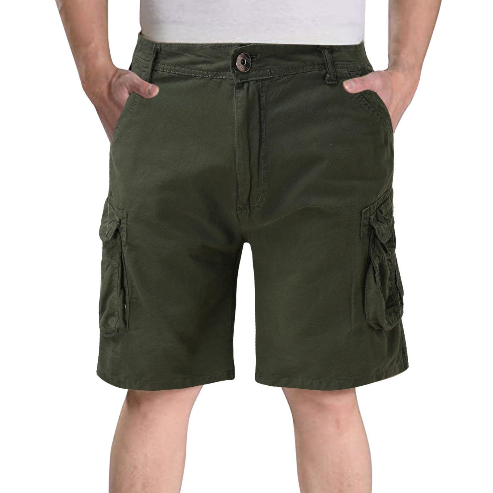 **Men's Lightweight Stretch Cargo Shorts - Outdoor Hiking, Travel, Fishing & Golf Tactical Shorts for Active Lifestyles**    **使用场景:** Perfect for hiking, camping, fishing, golfing, or everyday casual wear.