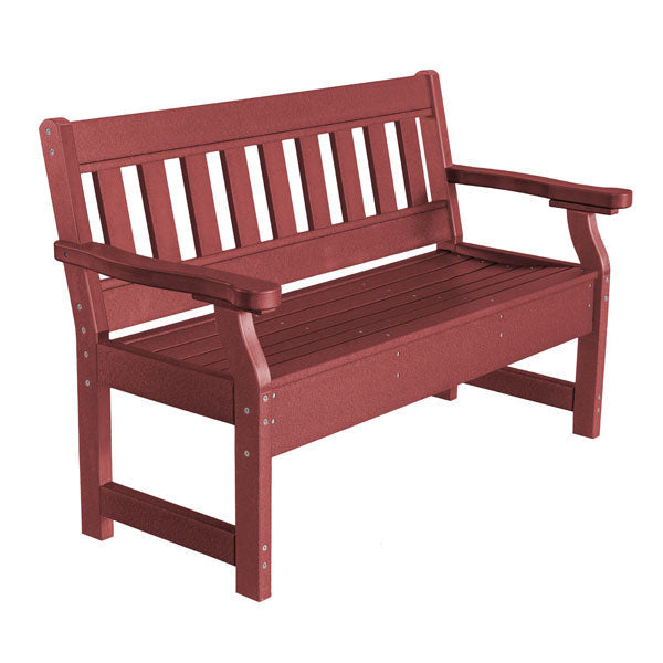 Heritage 4ft. Recycled Plastic Outdoor Garden Bench - Durable Eco-Friendly Patio Seating for Backyard, Deck, and Park Use