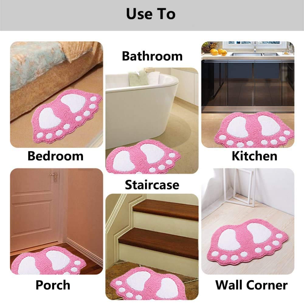 Non-Slip Shaggy Bath Mat - Super Soft Absorbent Shower Rug, Anti-Skid Bathroom Carpet & Cozy Living Room Doormat (Red) - Perfect for Bathroom, Shower, Vanity & Bedroom Floor Protection