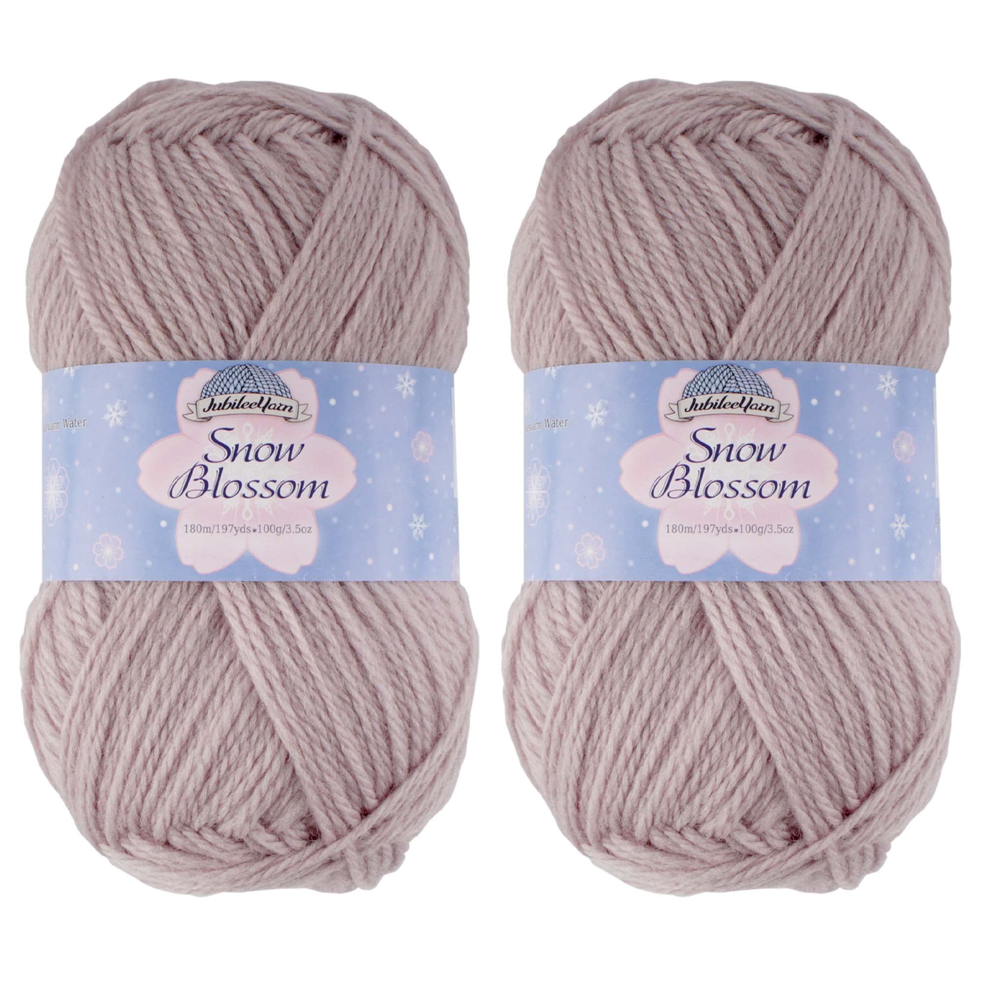 JubileeYarn Snow Blossom DK Weight Wool Yarn - Nimbostratus Color - 2 Skeins - Perfect for Knitting Sweaters, Scarves & Winter Accessories