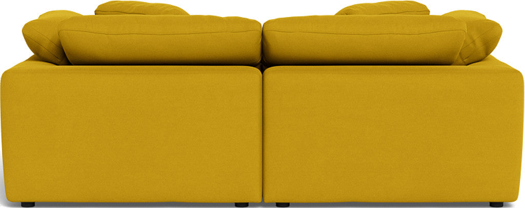 Fluffy 2-Piece Sectional Sofa with Ottoman - Soft Plush Fabric Living Room Couch for Cozy Home, Apartment, or Dorm Comfort - Perfect for Lounging, Movie Nights & Small Spaces