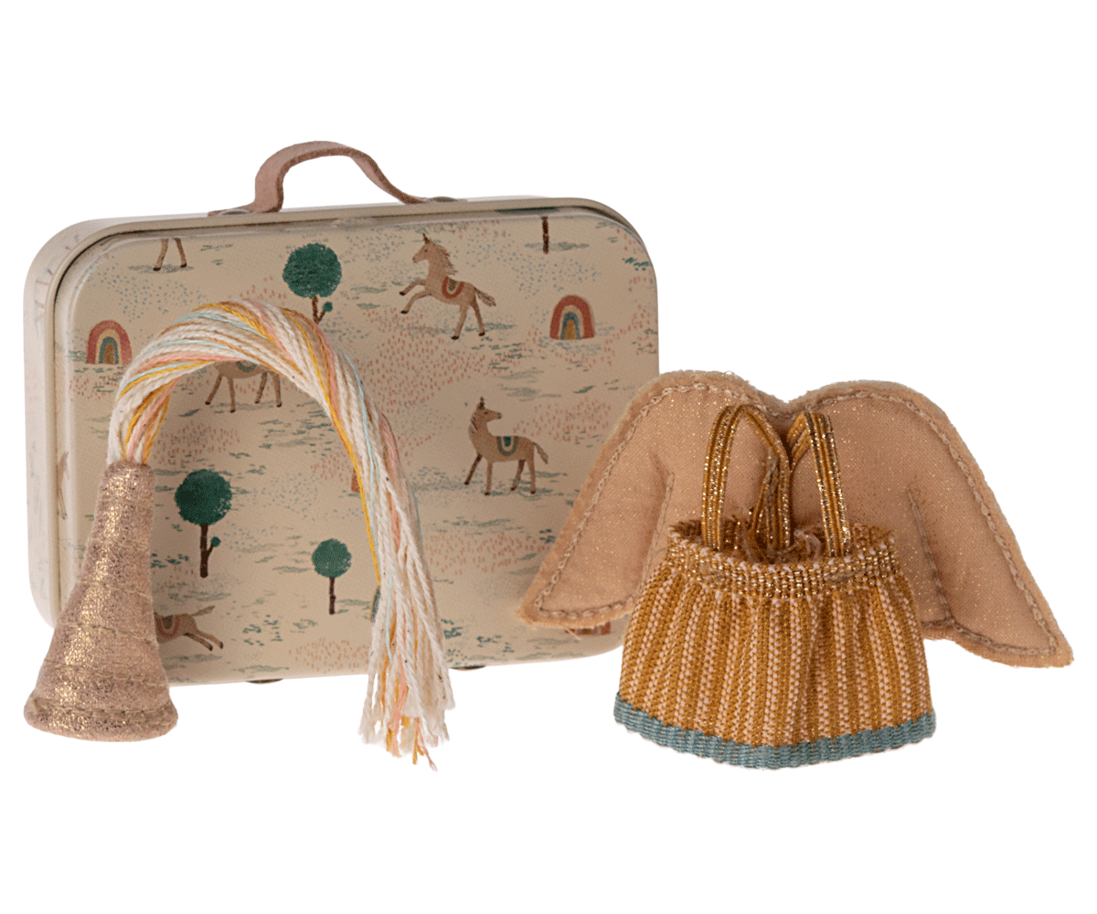 Maileg Fairy Clothes Set in Mini Suitcase - Adorable Doll Outfits for Little Sister Mouse - Perfect for Pretend Play & Collectible Display