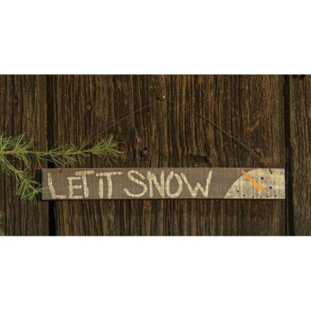 Handcrafted Barnwood Ornament - Let It Snow Christmas Decoration - Perfect for Holiday Tree, Mantel & Winter Home Decor