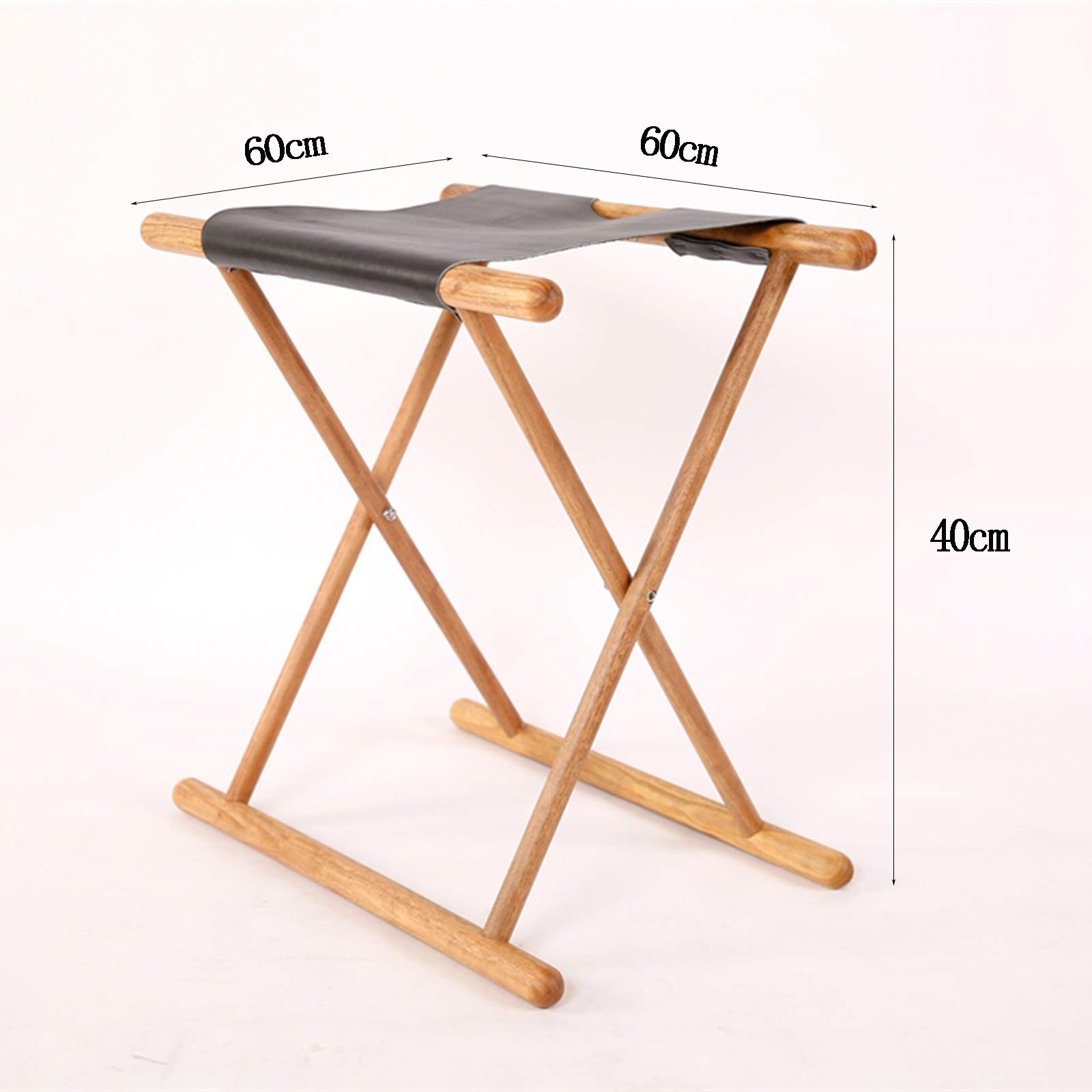 Premium Mahogany Leather Folding Luggage Rack - 60x40x60cm Hotel Style Storage Stand for Suitcases, Bags & Clothes - Perfect for Guest Rooms, Bedrooms & Travel Use