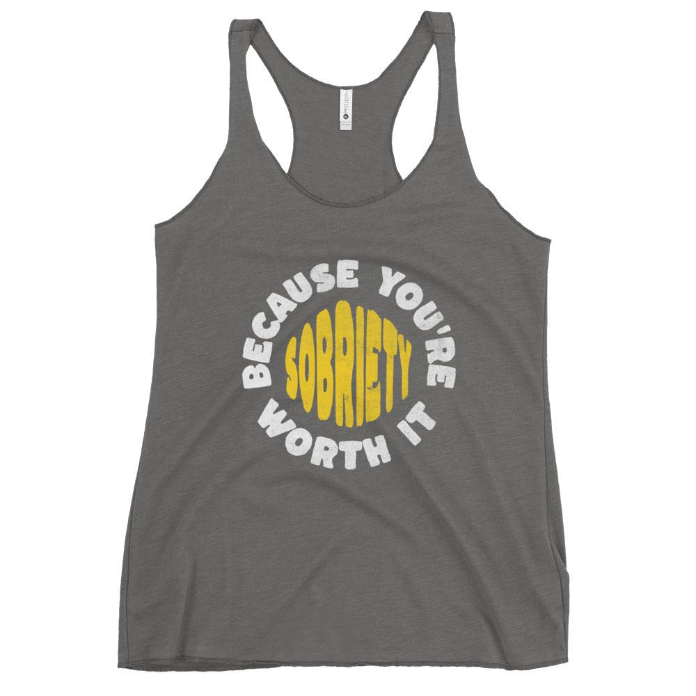 Empowering Sobriety Racerback Tank Top - Motivational Fitness & Workout Apparel for Women - Perfect for Yoga, Running & Gym