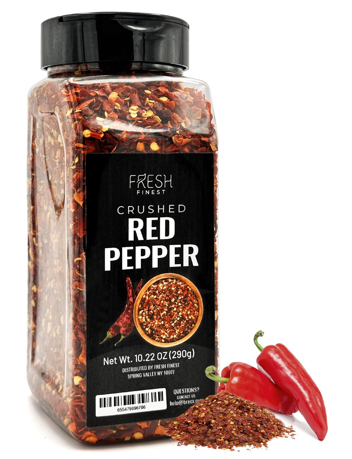 Premium Crushed Red Pepper Flakes - 10.22oz | All-Natural Chili Flakes for Pizza, Pasta, Grilling & Cooking | No Preservatives or Fillers | Intense Spicy Flavor | Perfect for Seasoning, Marinades & Sauces