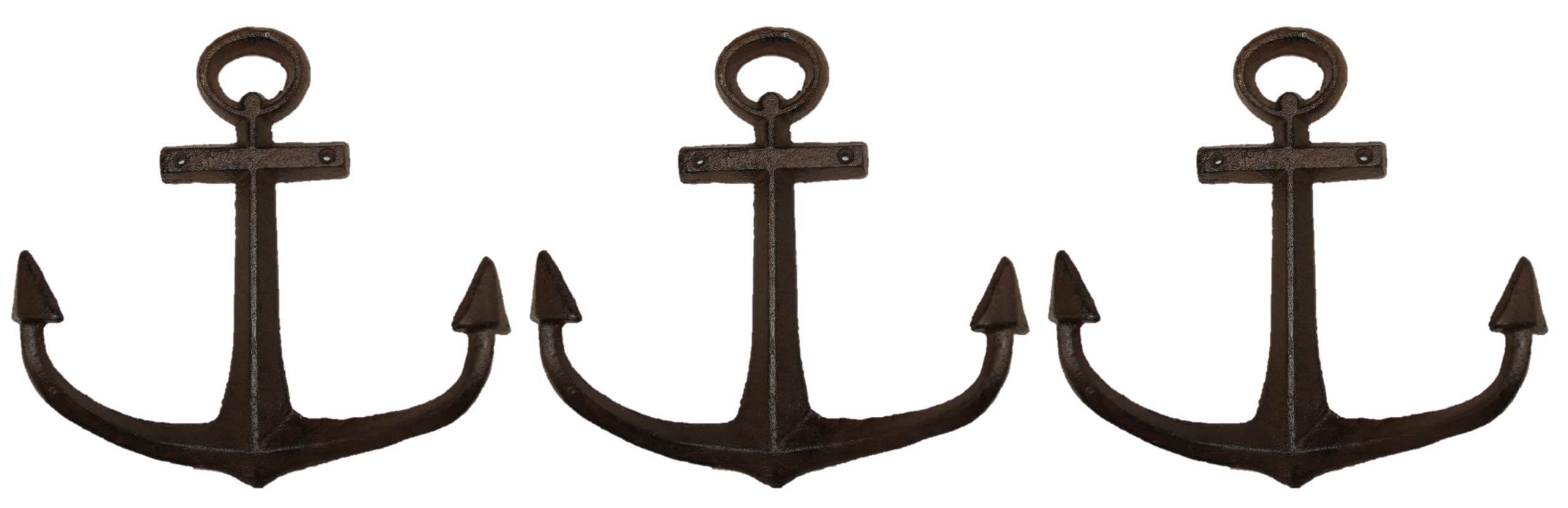 Pack of 4 Large Nautical Wall Anchor Decorations - Heavy Duty Cast Iron Hooks for Coastal Home Decor (BL61b) | Perfect for Beach House, Boat Room & Seaside Themed Interior Design