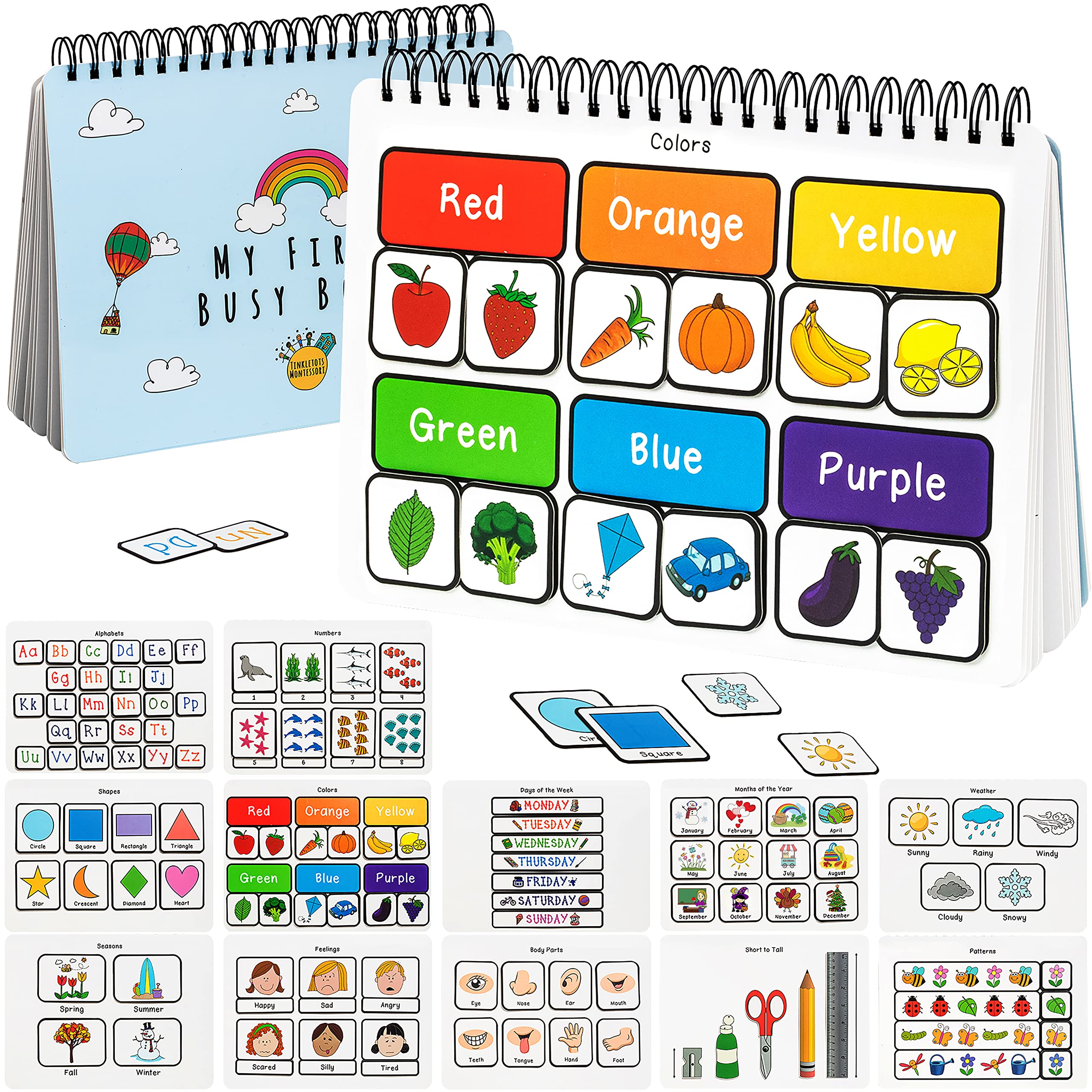 Montessori Busy Book for Toddlers - Autism Sensory Educational Toys for Preschool & Kindergarten Learning Activities | Special Needs Toys for Kids - Perfect for Home, Classroom & Travel Use