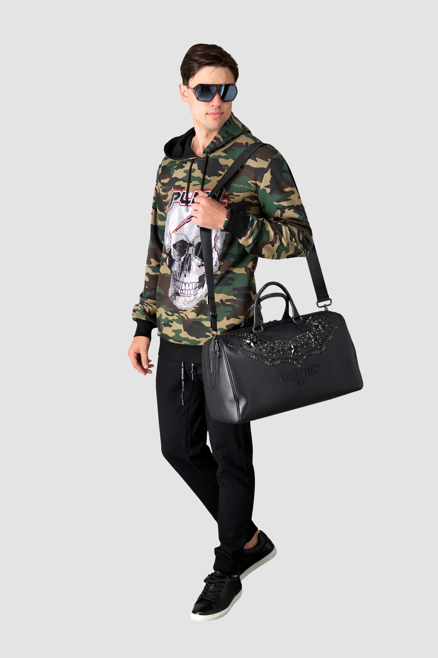 Philipp Plein Medium Travel Bag - Stylish & Durable Carry-On Luggage for Women & Men | Perfect for Weekend Trips, Business Travel & Vacation