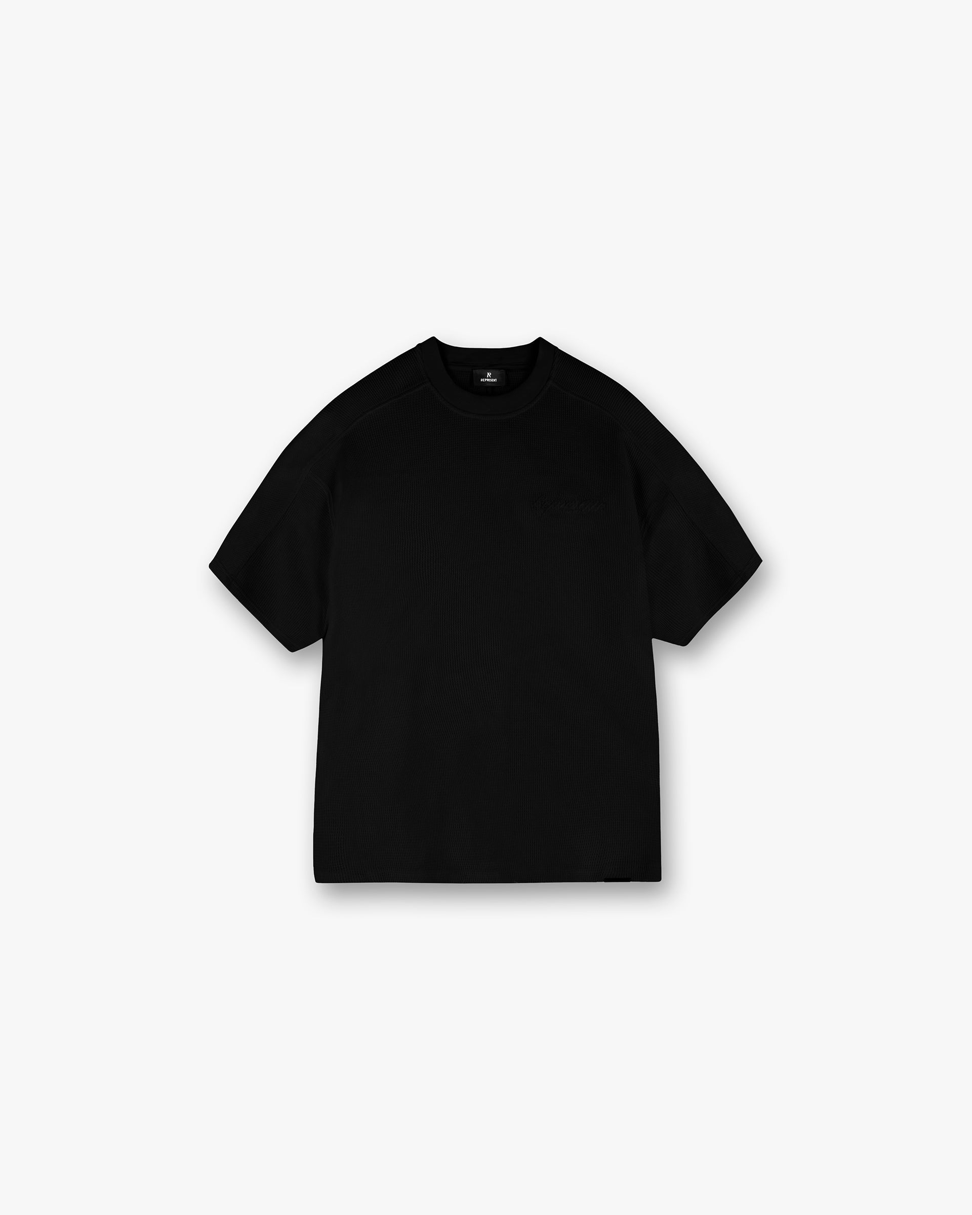 Waffle T-Shirt for Men - Soft & Breathable Cotton Blend - Jet Black - Casual Wear, Lounge & Everyday Comfort