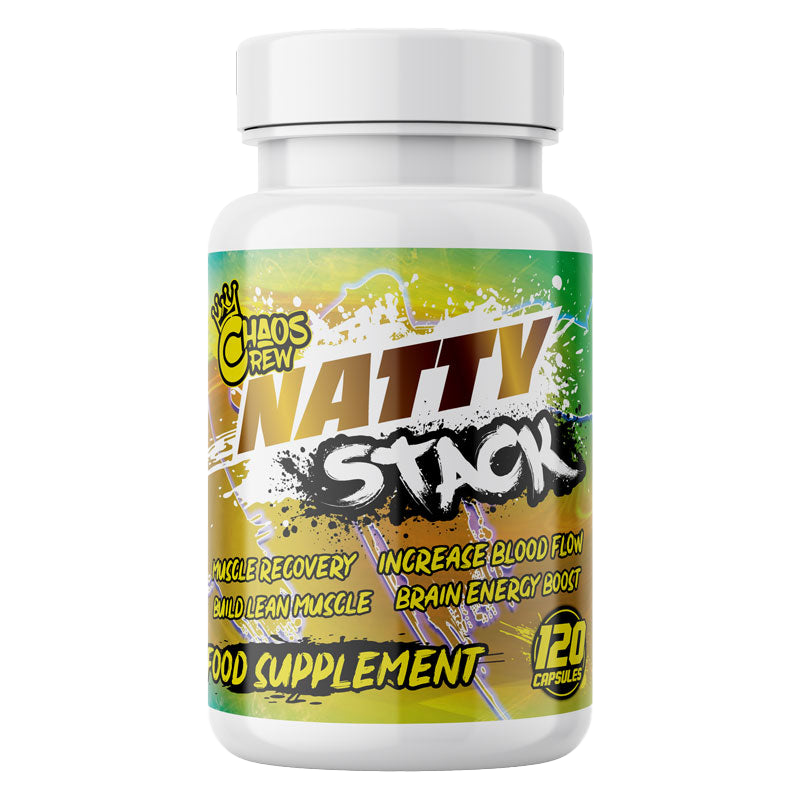 Chaos Crew Natty Stack 120 Capsules - Natural Testosterone Booster & Muscle Growth Supplement for Men | Pre-Workout & Post-Workout Recovery