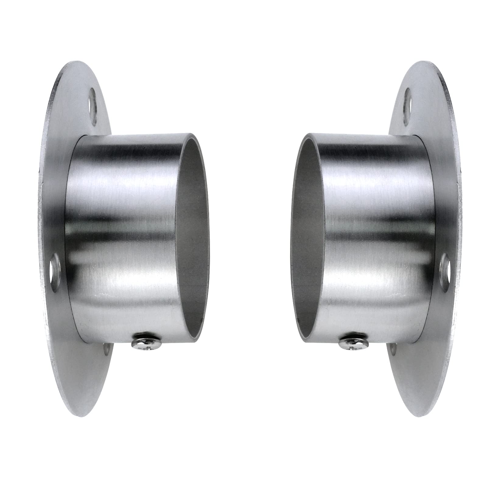 Antrader 4-Pack 2-Inch Adjustable Stainless Steel Closet Rod Flange Bracket - Heavy Duty Pipe Support Holder for Wardrobe, Shelving & Closet Organization (Silver) - Perfect for Home, Office & Retail Storage Solutions