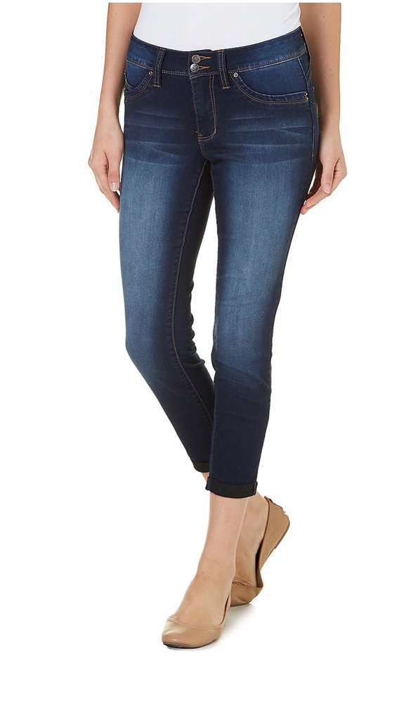 YMI Royalty Women's WBB Cuffed Crop Jeans - High Waist Distressed Denim Pants for Casual Outfits & Streetwear Fashion
