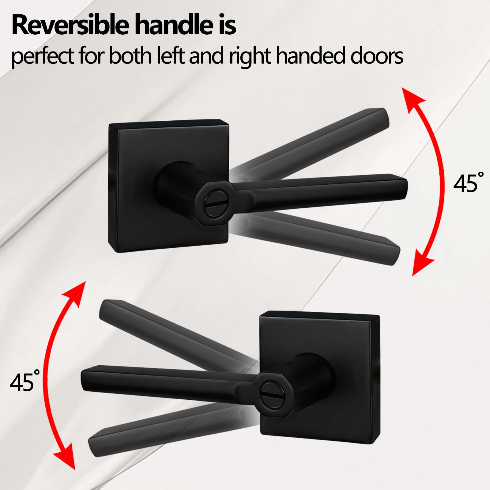 NEWBANG Privacy Door Lever - Aged Matt Black for Bathroom & Interior - HD1601-DB-BK-1P - Perfect for Home & Office Security