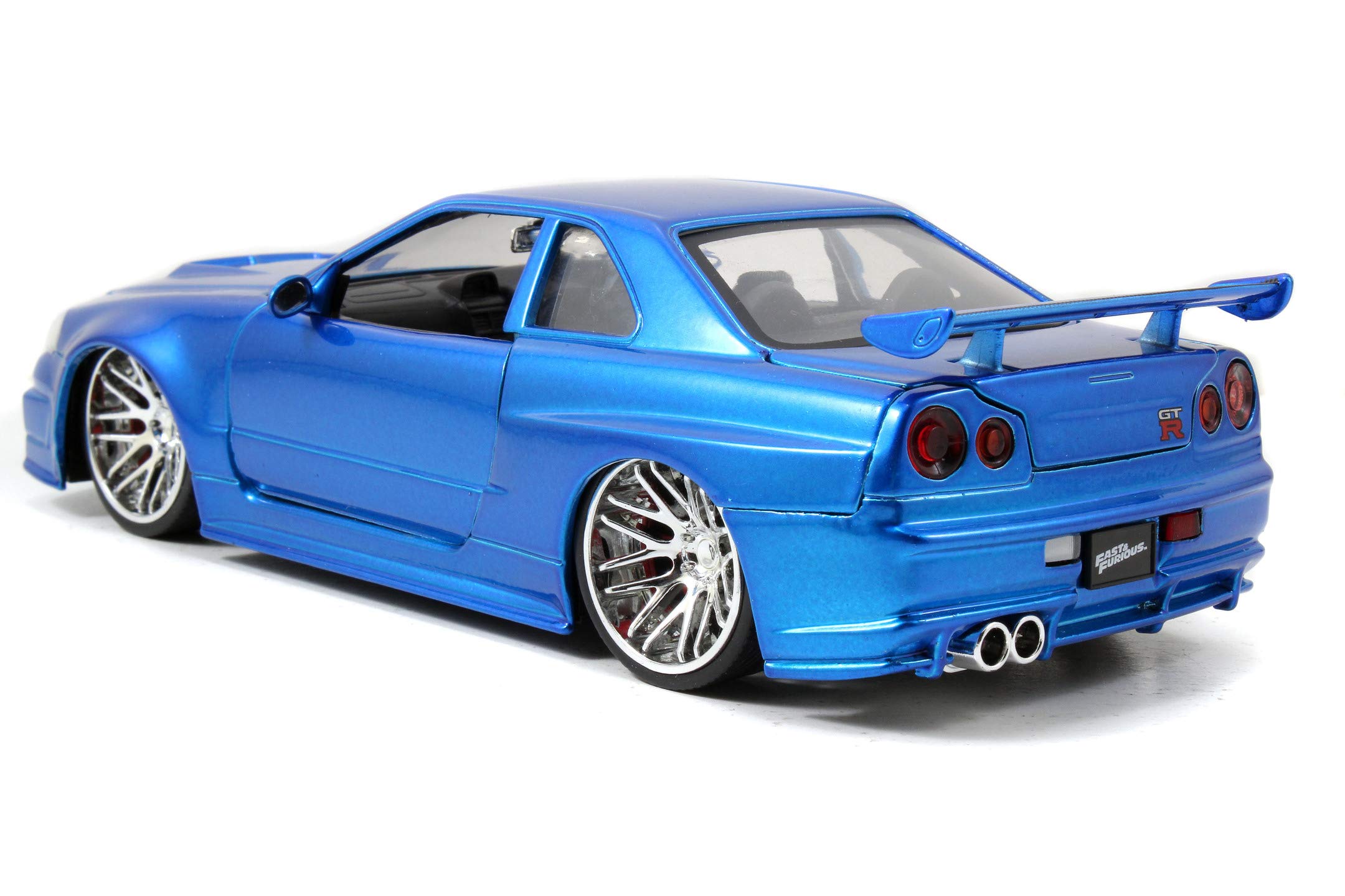 Jada Toys Fast & Furious 1:24 Scale Brian's 2002 Nissan Skyline GT-R R34 Die-Cast Model Car - Collectible Toy for Kids & Adults (Blue #97173) - Perfect for Movie Fans, Car Collectors & Gift Giving