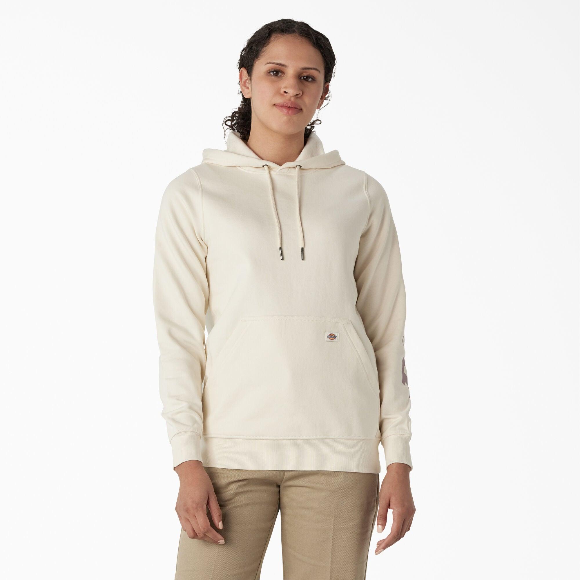Women's Water Repellent Hoodie with Sleeve Logo - Antique White | Outdoor Activities, Casual Wear & Street Style Fashion
