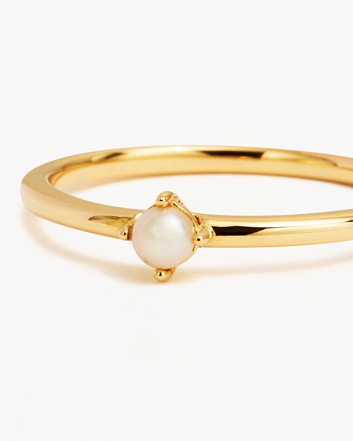 14K Solid Gold Serene Pearl Ring - Elegant Dainty Jewelry for Women, Perfect for Weddings, Anniversaries & Special Occasions