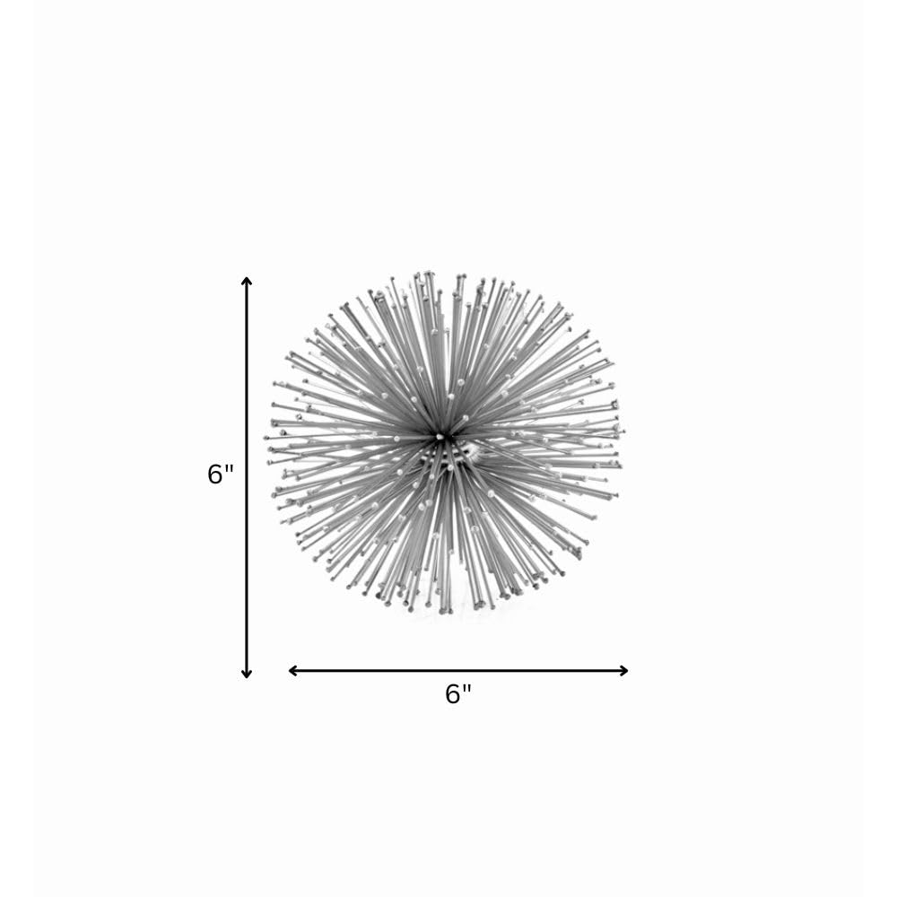 Modern Silver Erizo Urchin Sphere Decor - 6