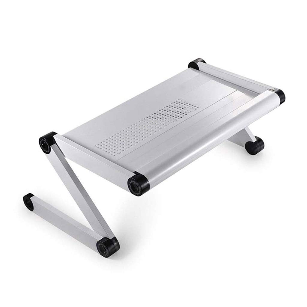 Foldable Laptop Stand with Adjustable Height & Tilt - Ergonomic Aluminum Portable Computer Riser Table for Home Office, Bed, Couch - White (Ideal for Working, Gaming, Watching Movies)