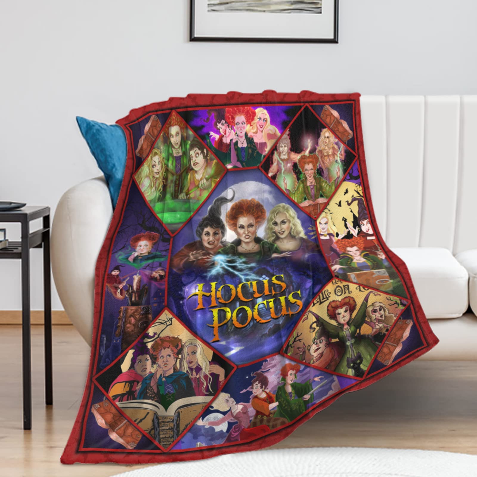 Halloween Witches Plush Throw Blanket - 50x60 Inch Soft Flannel Blanket for Bed, Sofa & Couch | Cozy Lightweight Blanket for Living Room, Home Office & Gifts | Perfect for Fall Decor, Movie Nights & Seasonal Celebrations