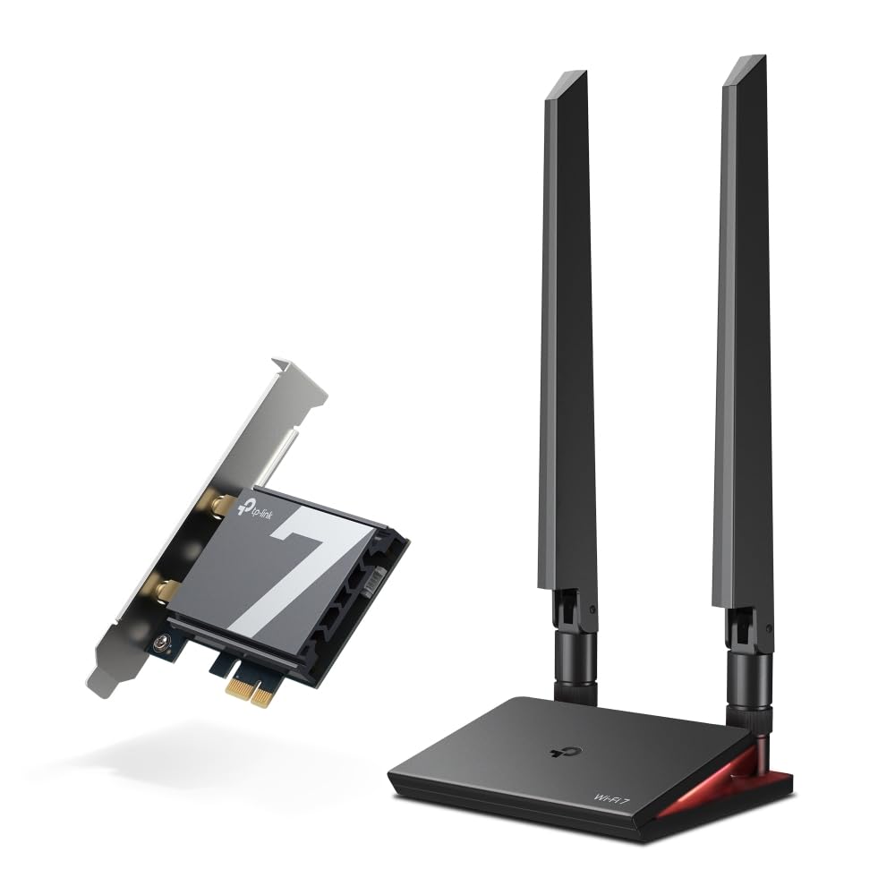 TP-Link Archer TBE550E WiFi 7 PCIe Card | BE9300Mbps Tri-Band Wireless Adapter | Bluetooth 5.4 | Magnetic Antenna Base | WPA3 Security | Windows 11 Compatible | Perfect for Gaming, Streaming & Home Office PCs