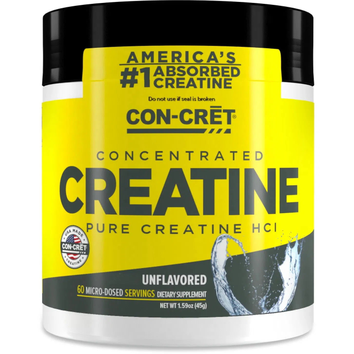 CON CRET Patented Creatine HCl Powder - Premium Muscle Building Supplement for Athletes & Bodybuilders - Supports Strength, Endurance & Recovery - Ideal for Pre & Post Workout
