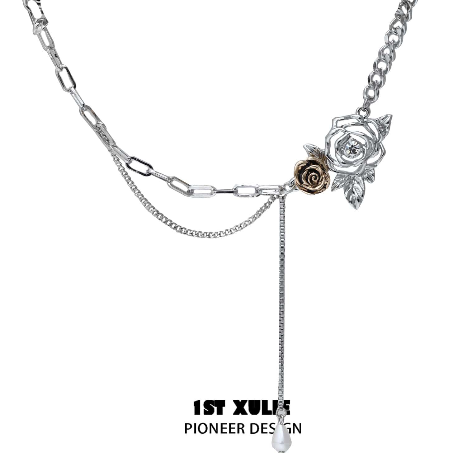 Golden Rose Double Layered Necklace - Elegant 14K Gold Plated Rose Pendant Necklace for Women | Perfect for Valentine's Day, Anniversary, Birthday Gifts & Everyday Wear