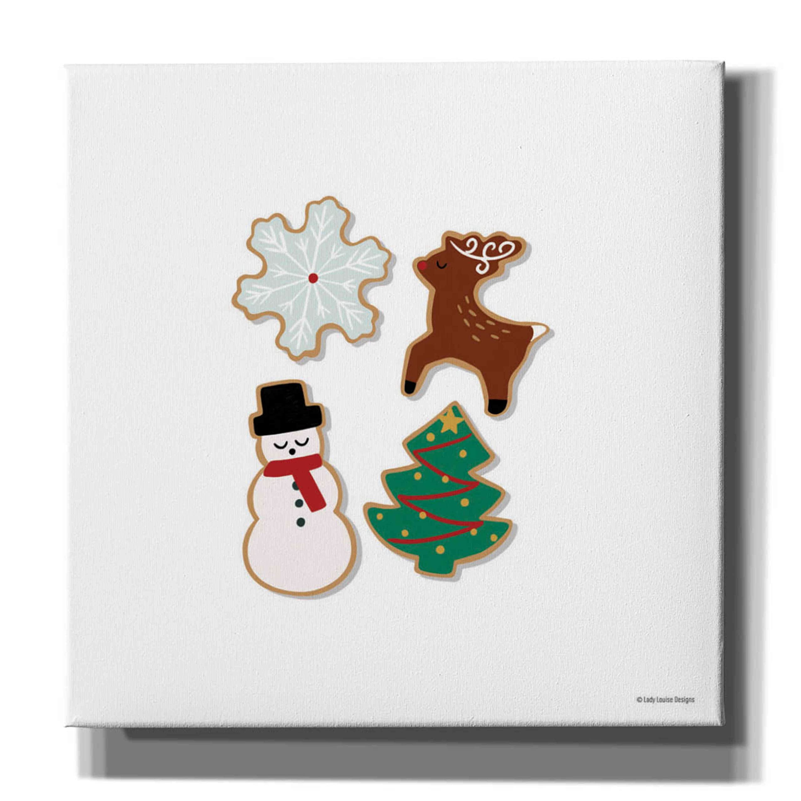 Epic Graffiti 'Christmas Cookies' by Lady Louise Designs - 37x37 Inch Giclee Canvas Wall Art for Holiday Home Decor, Living Room & Office