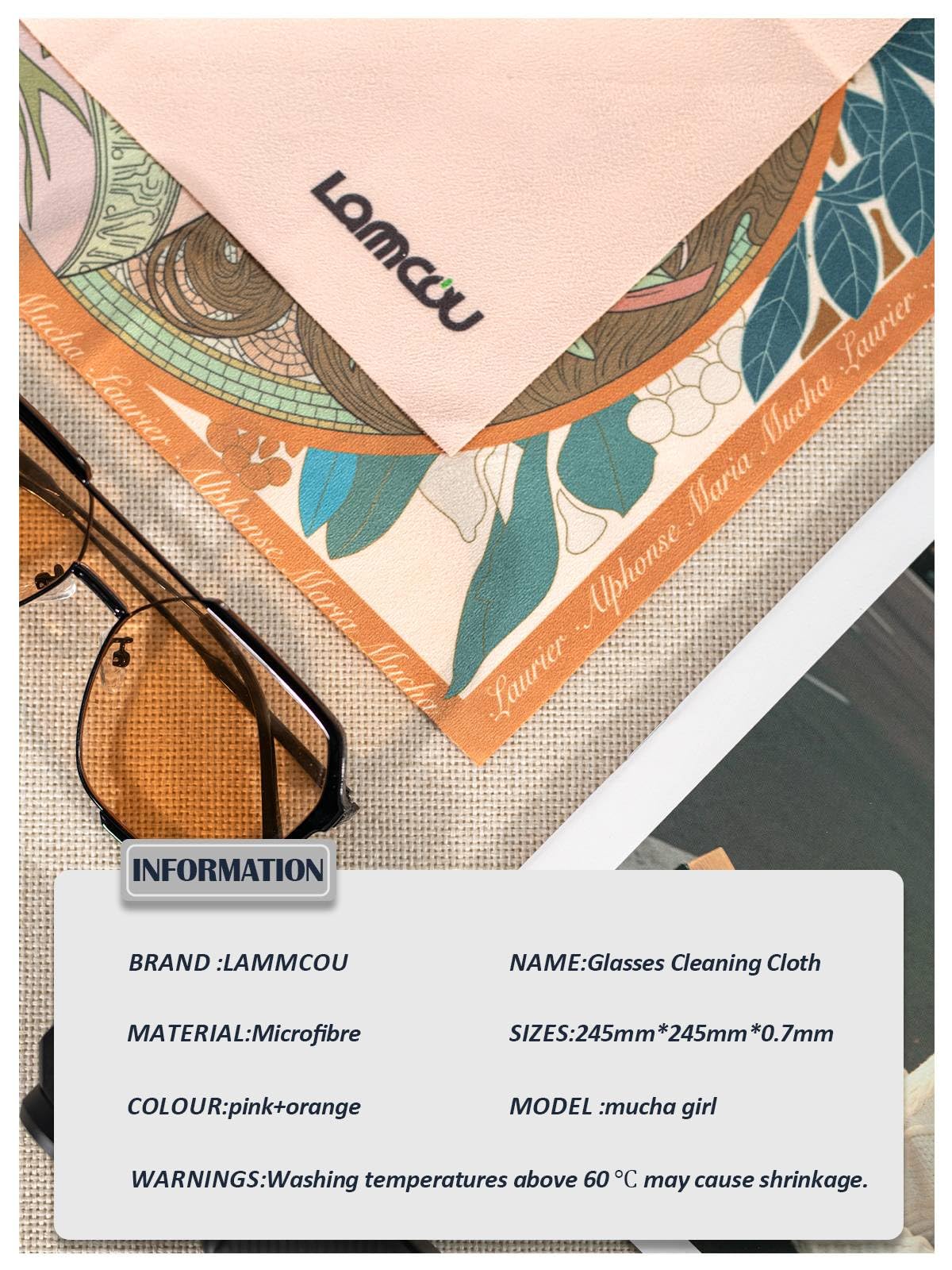 Premium Microfiber Cleaning Cloth for Glasses - 2 Pack (25x25cm) | Lint-Free, Scratch-Resistant | Ideal for Eyeglasses, Camera Lenses, VR/AR Headsets, Smartphones & Electronics Screens | Optician-Approved Quality for Crystal Clear Cleaning
