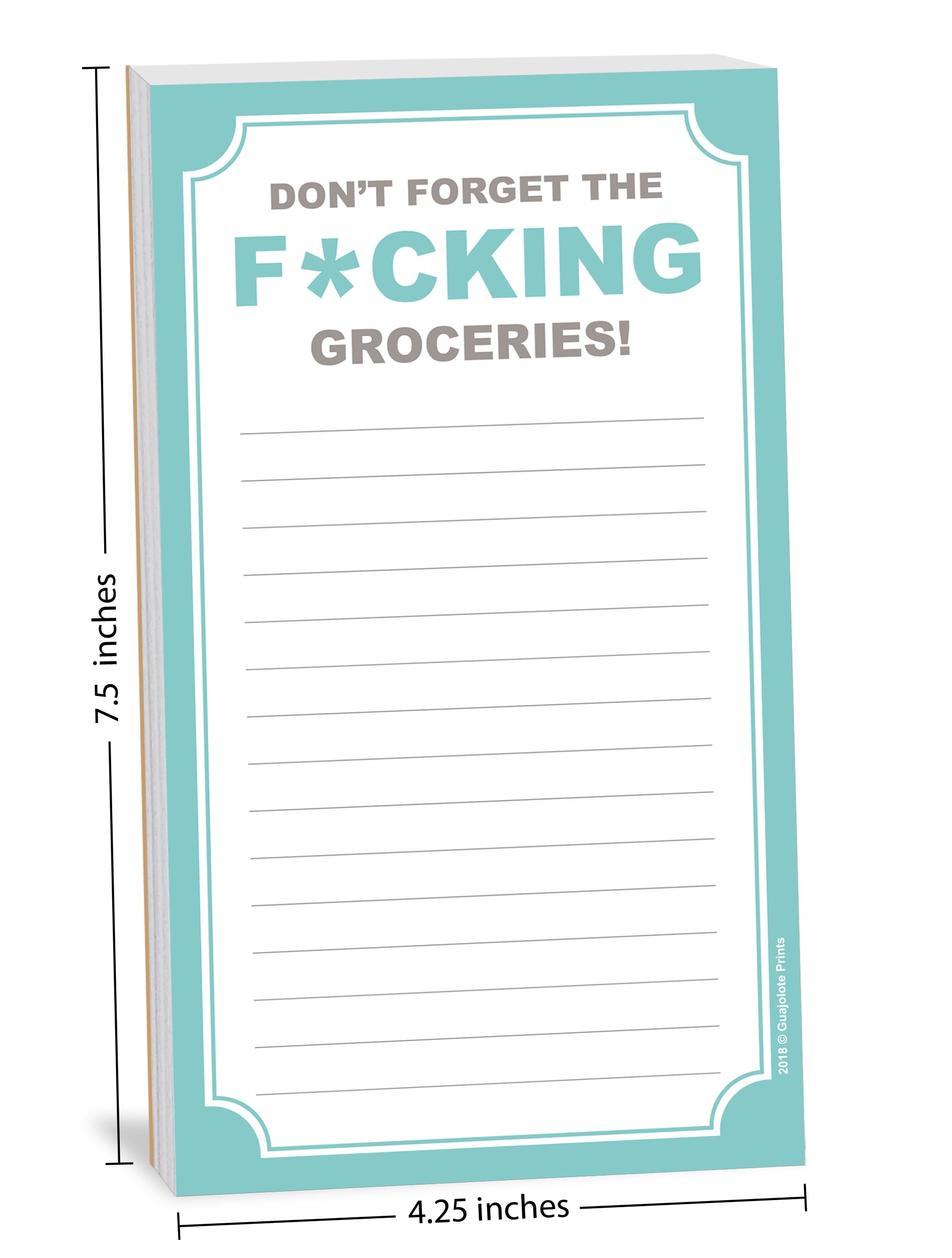 Funny Magnetic Grocery List - 4.25x7.5in for Kitchen & Fridge
