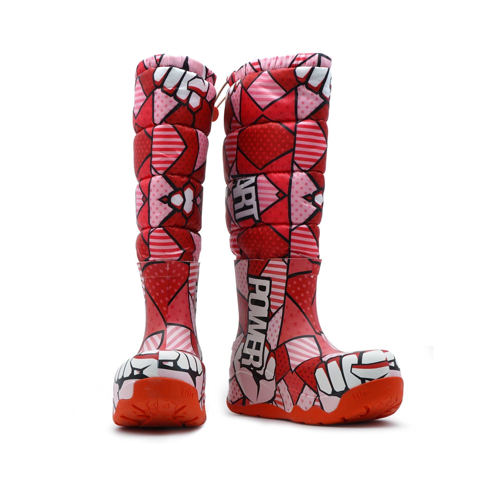 UIN Women's Winter Snow Boots - Waterproof Knee High Boots with Artistic Color Painting, Comfortable Casual Walking Shoes for Snowy Days, Outdoor Activities & Fashion Streetwear