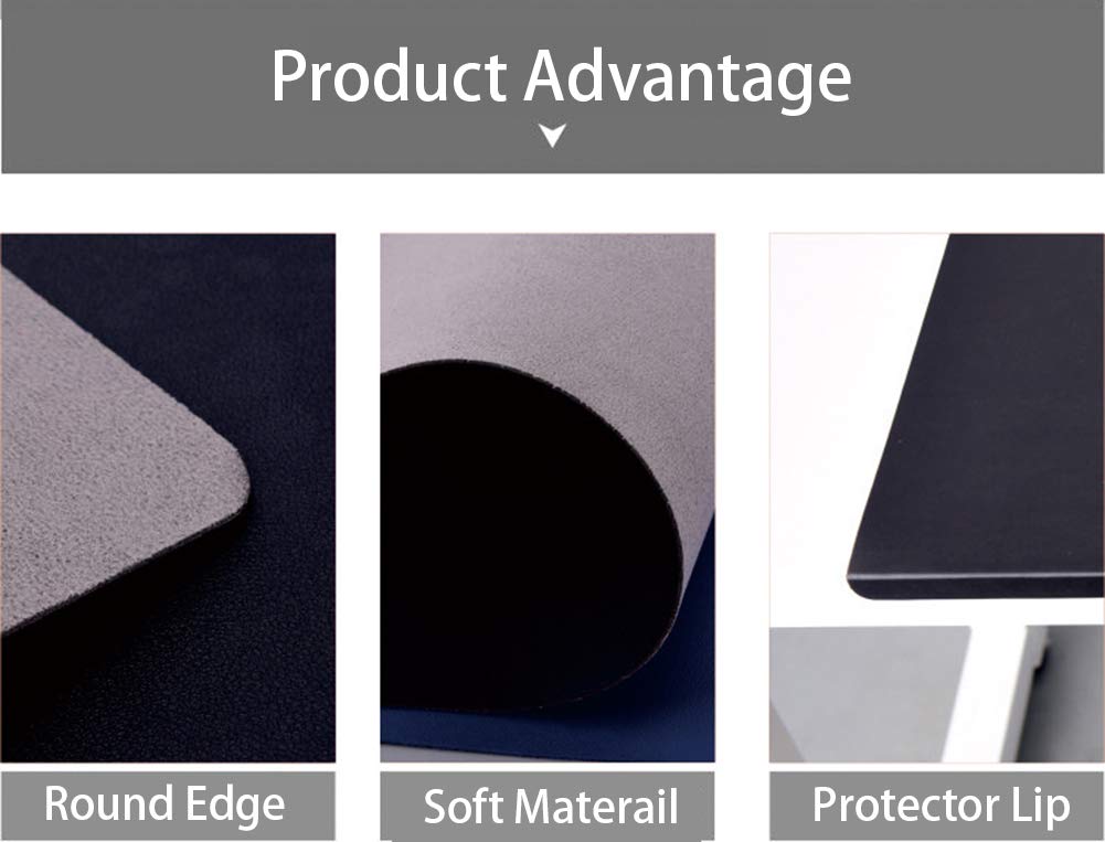 Premium PU Leather Desk Pad - Non-Slip Waterproof Mouse Pad & Smooth Writing Mat with Fixation Lip | Office & Home Workspace Essential for Laptop Keyboard Protection | Ideal for Workstations, Gaming Setups & Study Areas