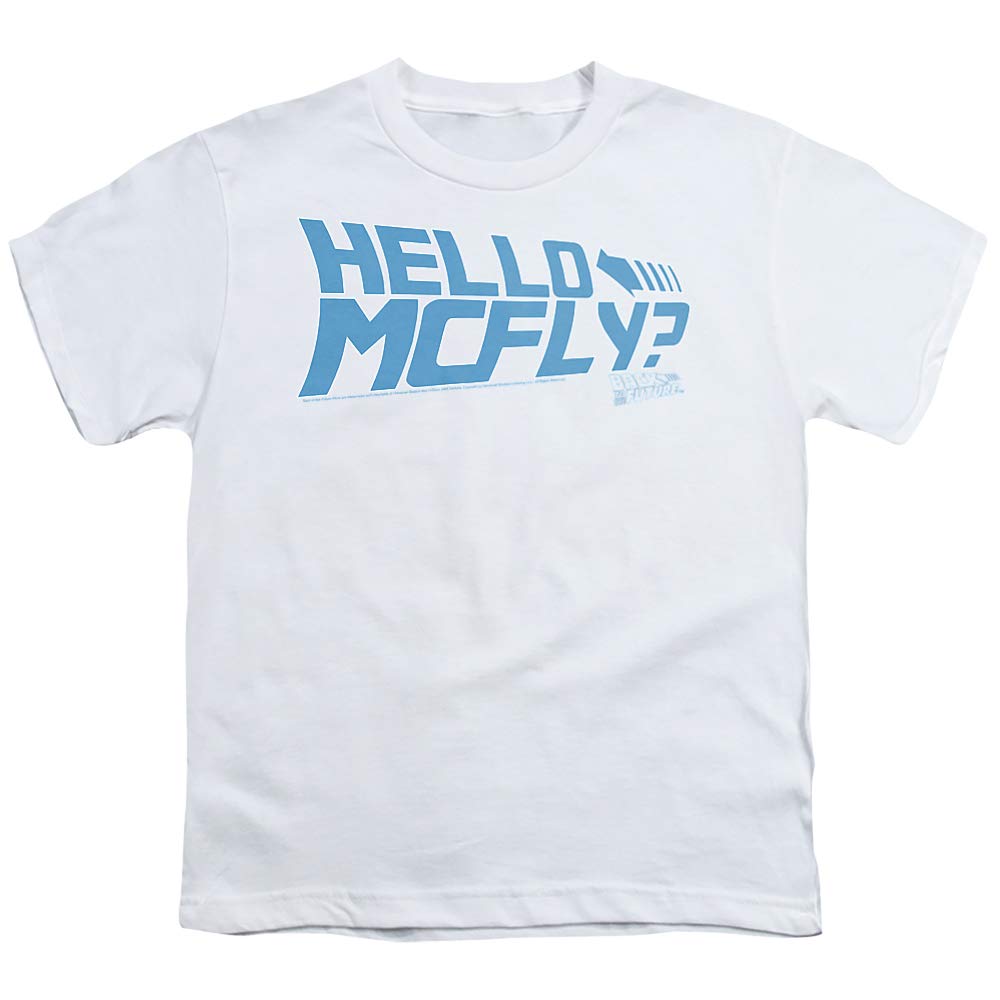Back to The Future Hello McFly Unisex Youth T-Shirt | Retro Movie Fan Gift | Perfect for Cosplay, Halloween & 80s Theme Parties