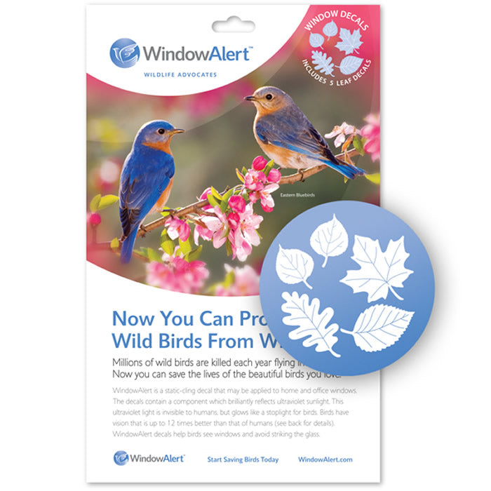 Leaf Medley WindowAlert Decals - High Visibility Bird Deterrent Stickers for Home & Car Windows | Prevent Bird Collisions | Perfect for Residential & Commercial Use
