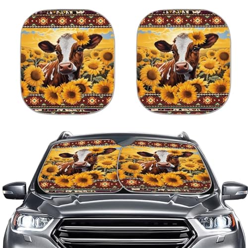 Aztec Sunflower Cow Print