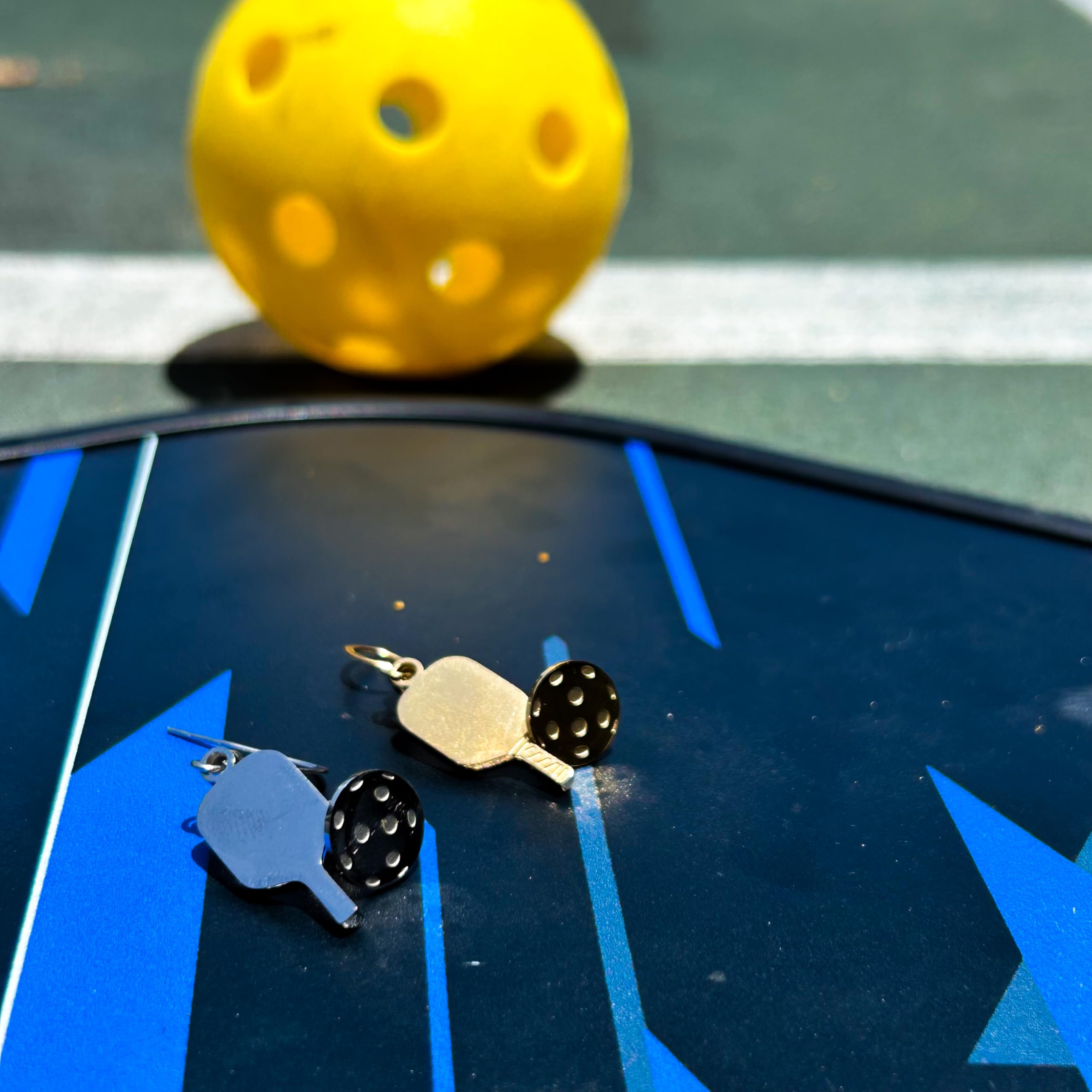 Gold & Silver Pickleball Earrings for Women - Stylish Pickleball Jewelry & Accessories | Perfect Gift for Pickleball Lovers | Great for Matches, Parties & Casual Wear
