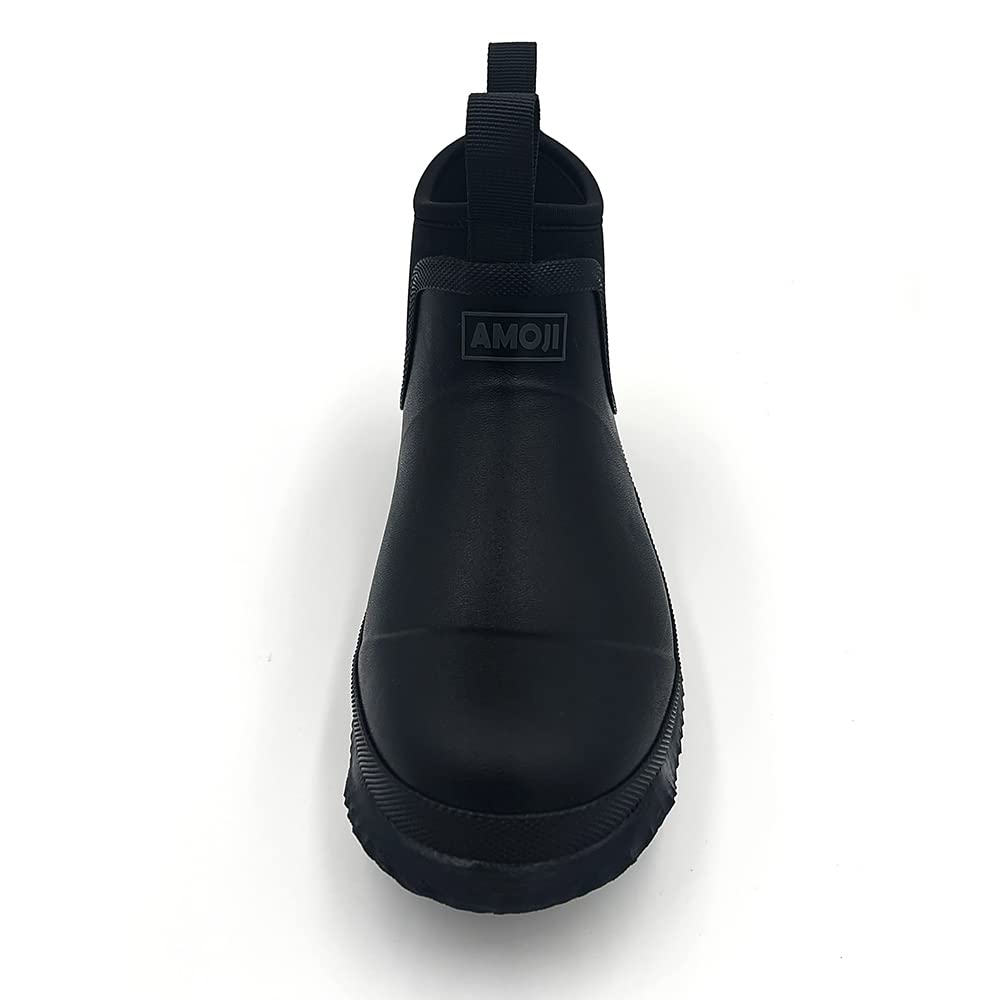 Amoji Men's Waterproof Rubber Rain Boots - Non-Slip Fishing & Deck Shoes for Outdoor Work, Hiking & Gardening (KL1000) - Ideal for Wet Weather, Yard Work & Outdoor Adventures