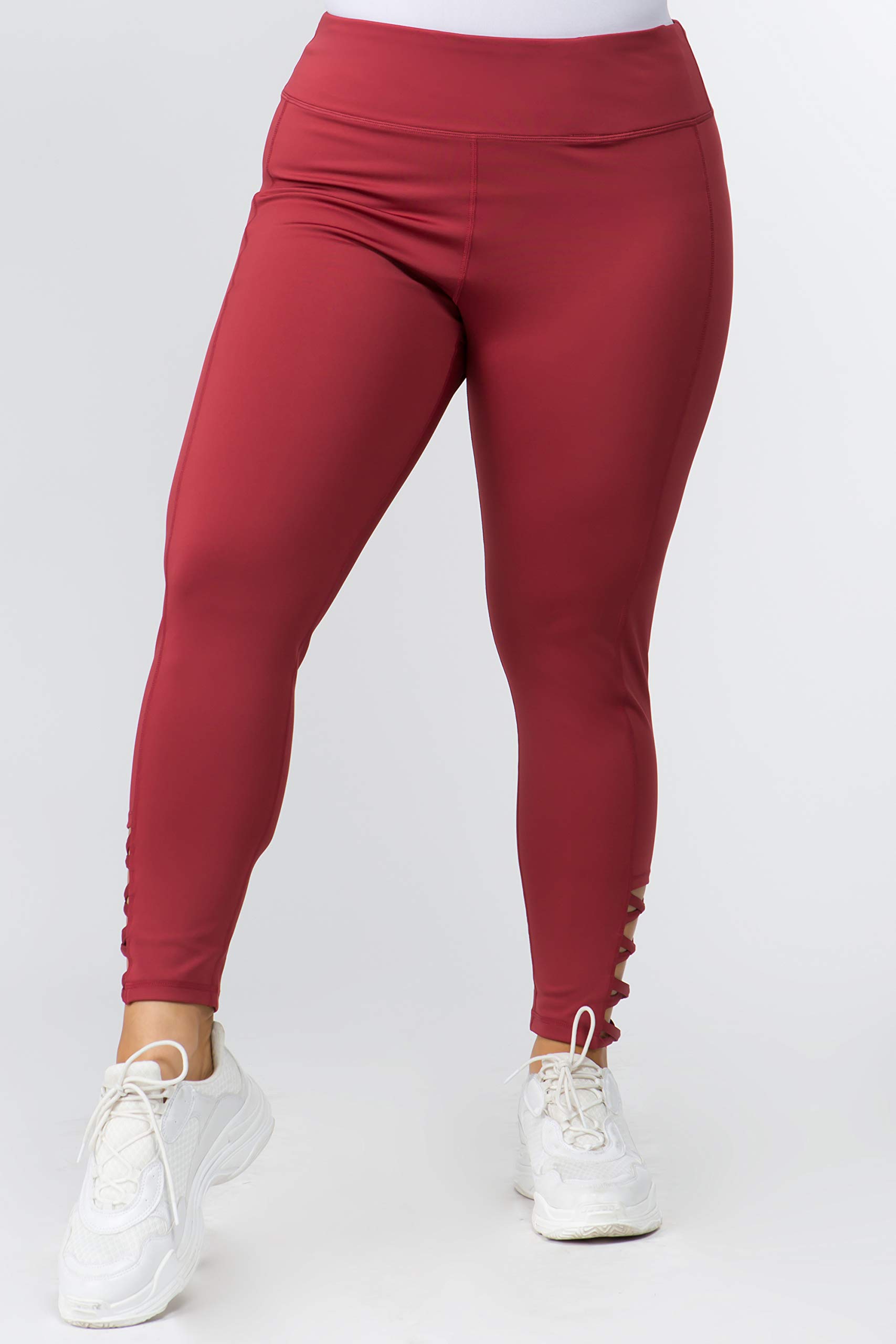 ICONOFLASH Women's High Waist Workout Leggings with Pockets & Lattice Design - Yoga, Running, Gym & Lounge Wear