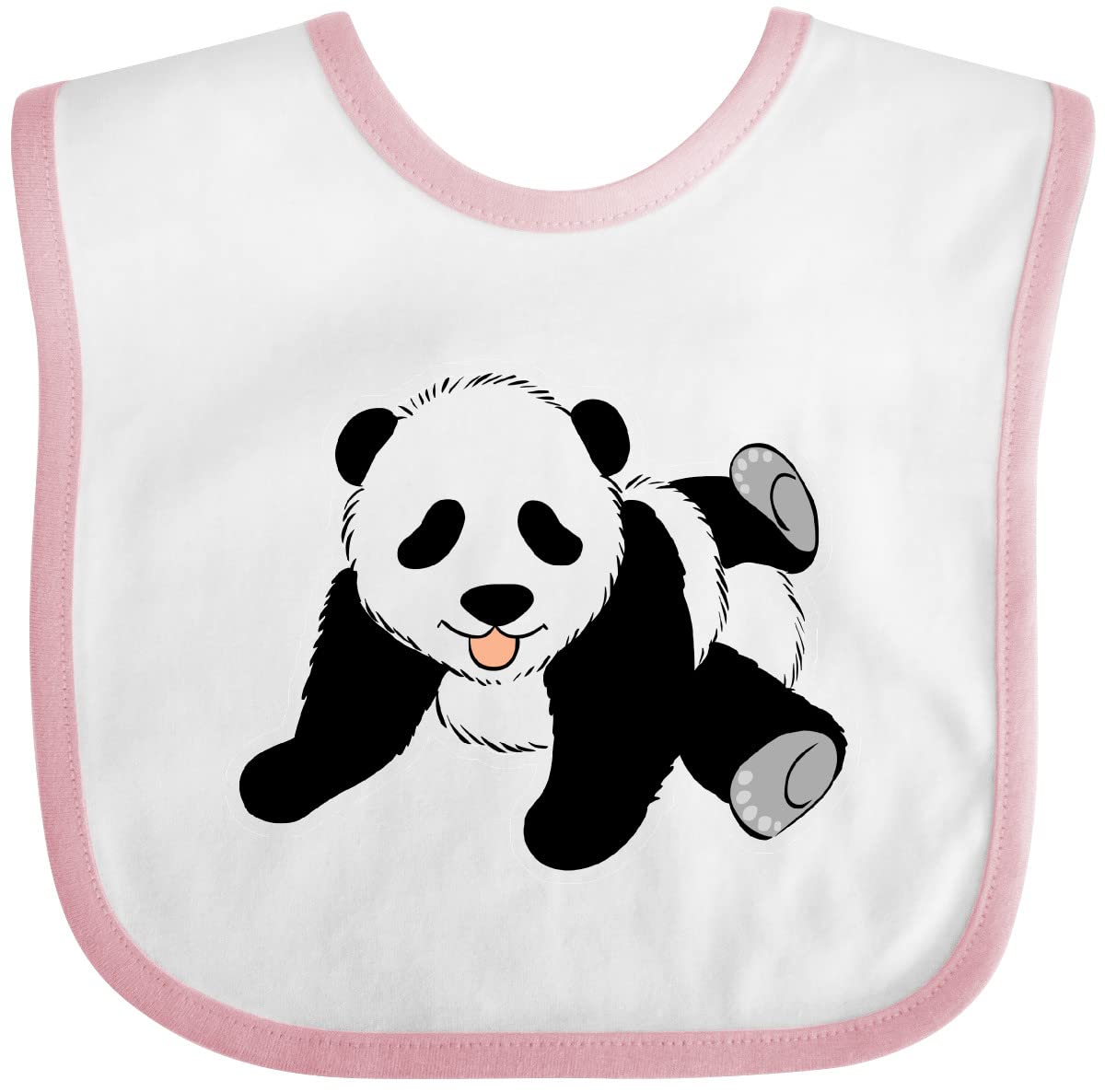 Inktastic Baby Panda Playing Baby Bib - Soft & Absorbent Drool Bib for Infants & Toddlers - Cute & Comfortable Feeding Bib for Mealtime, Daycare, or Playtime